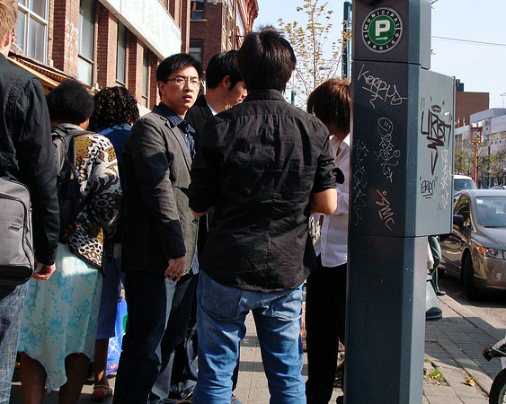 Blocking the Sidewalk Along Spadida
